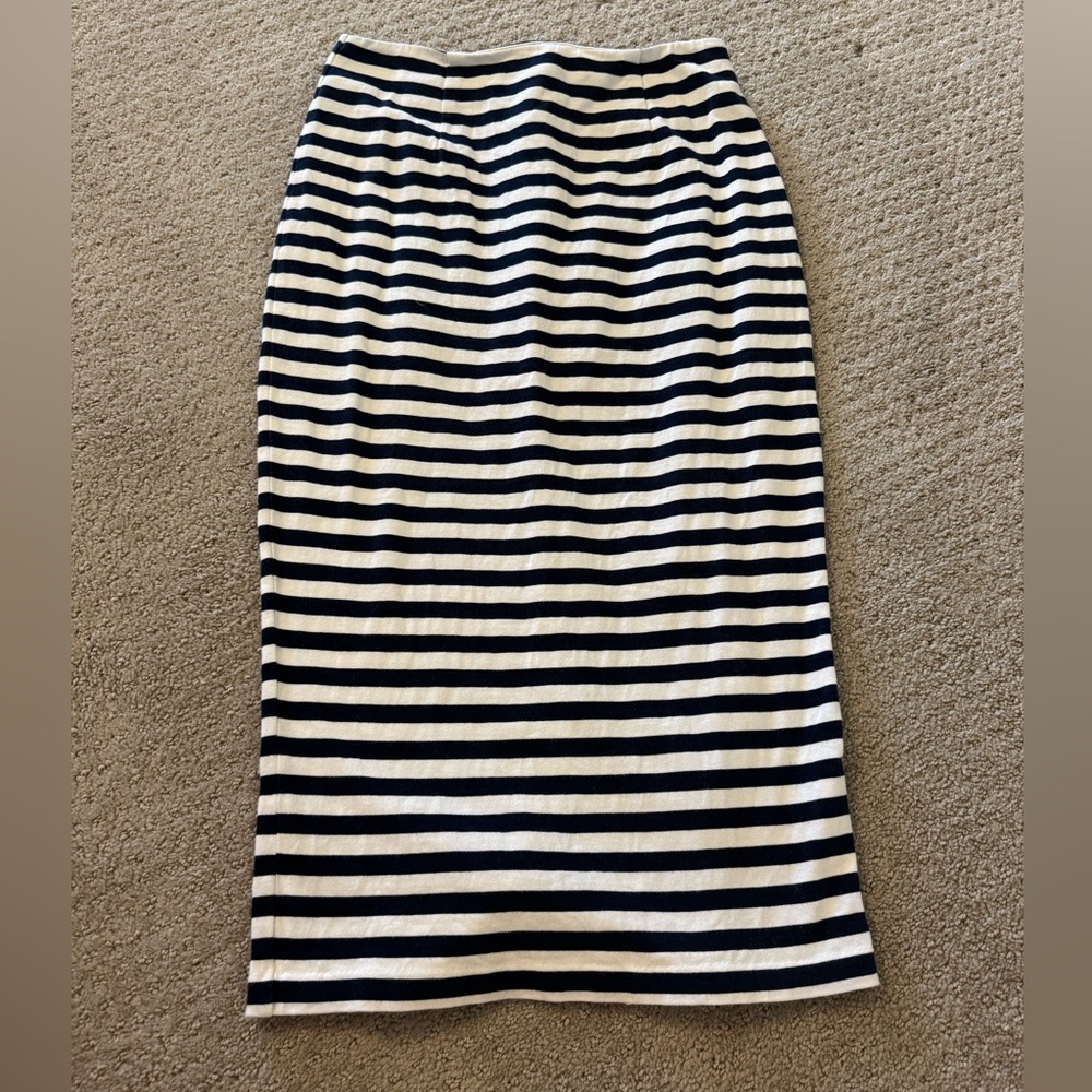 Jcrew blue and white stripe skirt size 0.